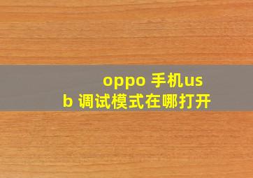 oppo 手机usb 调试模式在哪打开